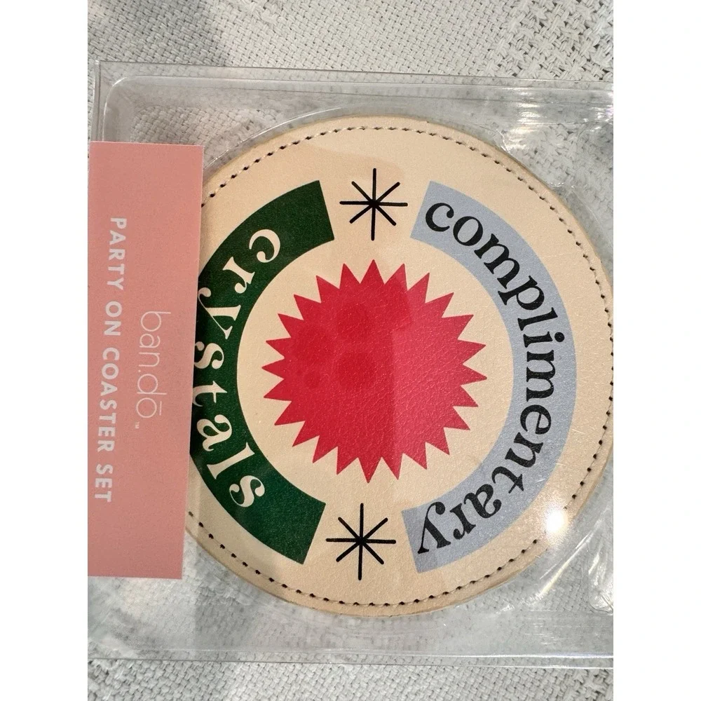 ban.do Coaster Set‎ 4 Party On Poolside Fries Complimentary Crystals New